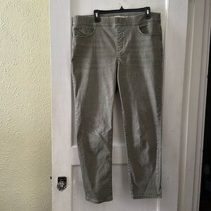 Soft Surroundings Green Pull On Stretch Denim Jegging Pants